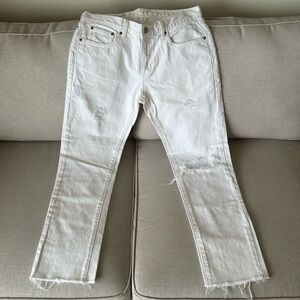 GAP 1969 Destructed Sexy Boyfriend Jeans Color White Size 26 NWOT